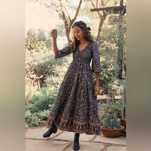 NWOT Christy Dawn Basil Dress xs/s—Navy Anemone Vine